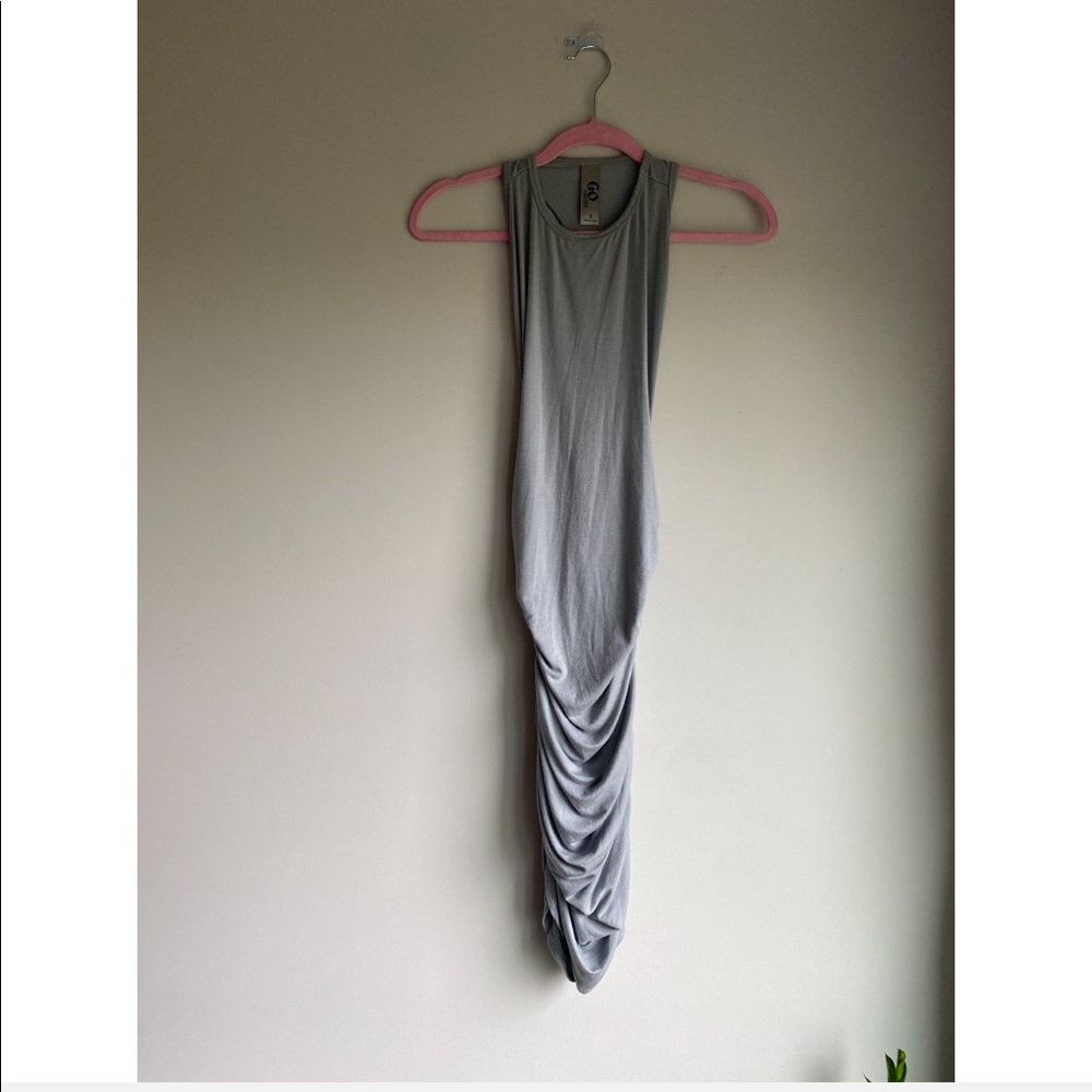 NWOT Go Couture Gray Racerback Side Ruched Dress - Picture 3 of 7